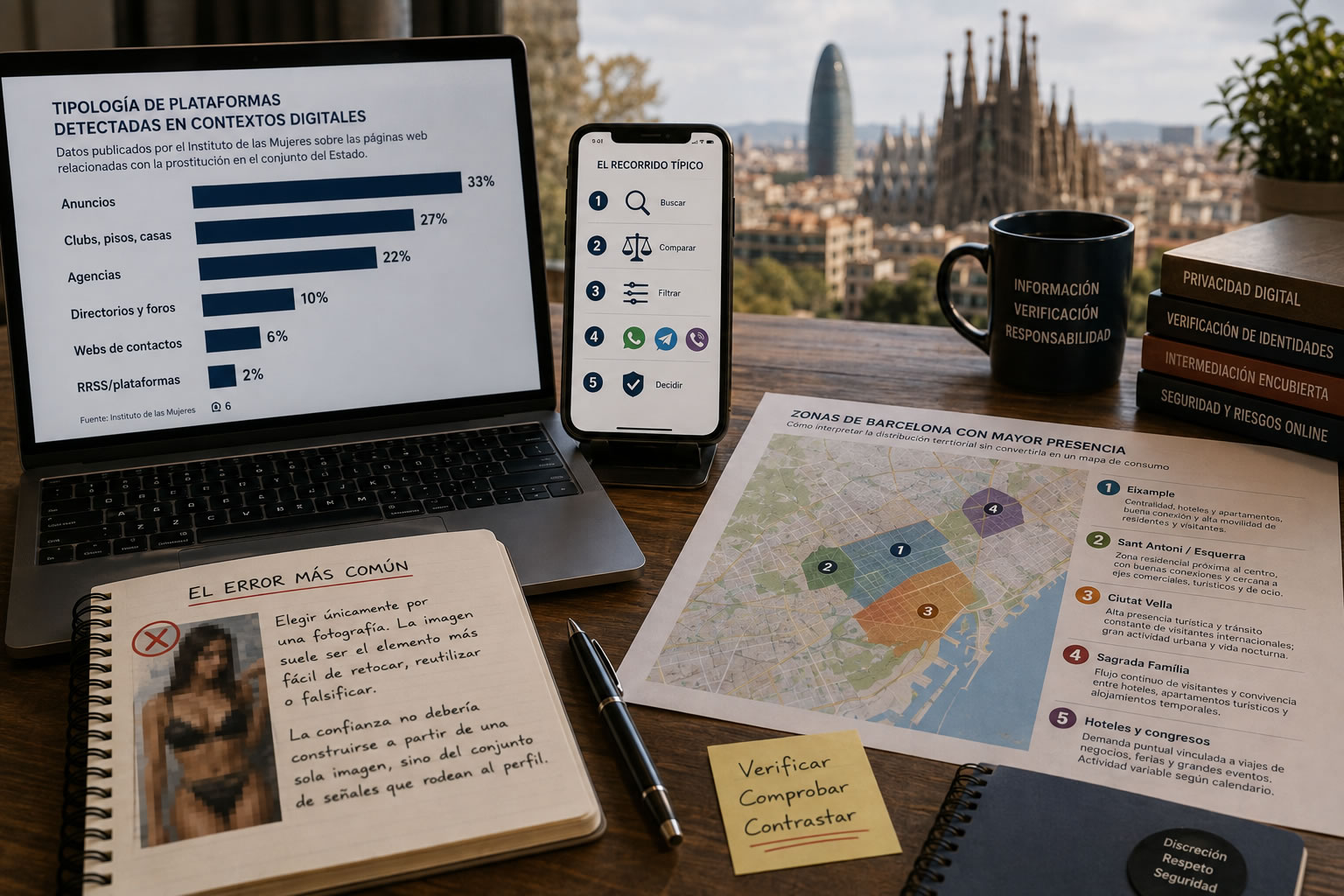 Recherche numérique et vérification de profils à Barcelone
